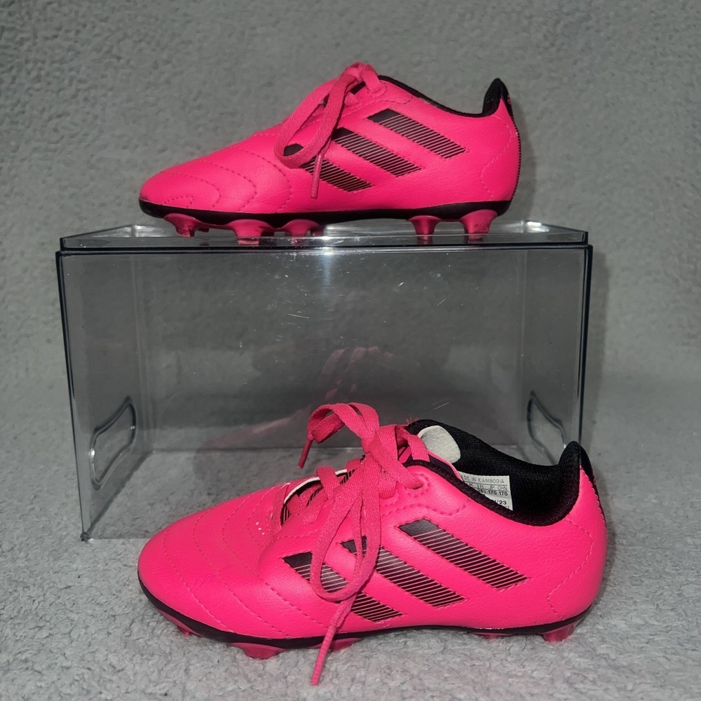 adidas Goletto VIII Firm Ground Soccer Cleats Youth Sz 11K Pink 3 Stipes GW6163